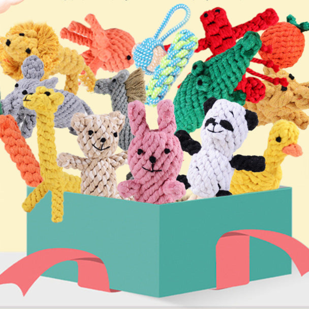 Cotton rope chew and tug toy for dogs