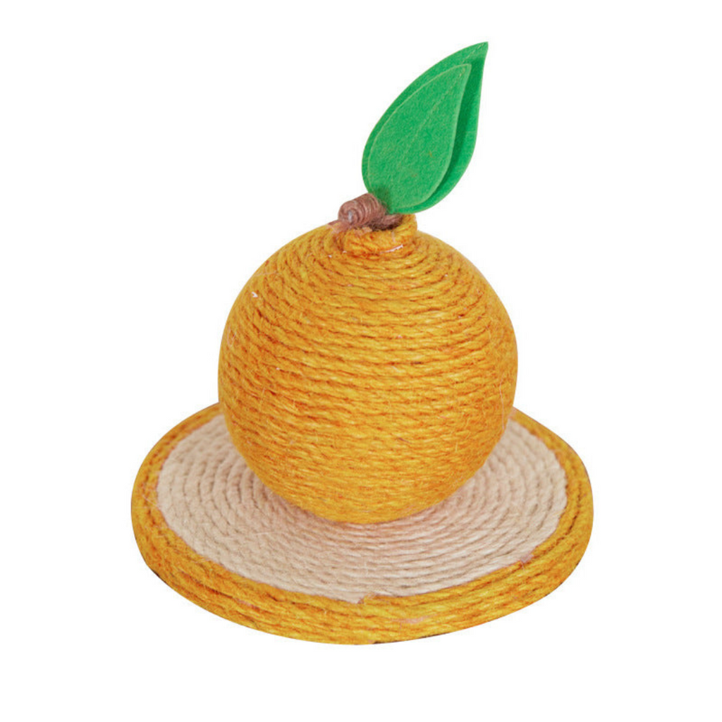 Orange-shaped sisal cat scratcher detail