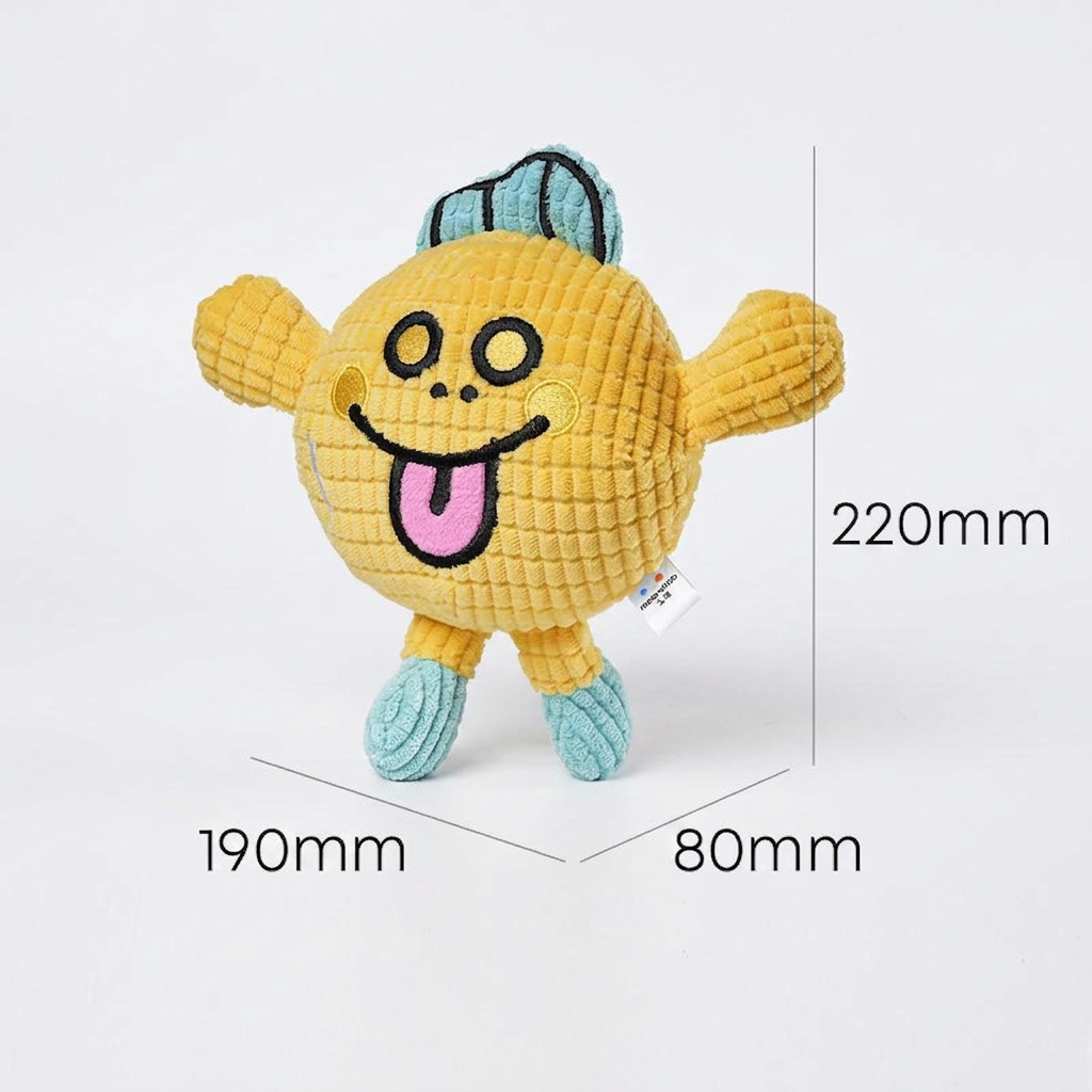 Crinkle waffle cat toy with catnip pocket and squeaker