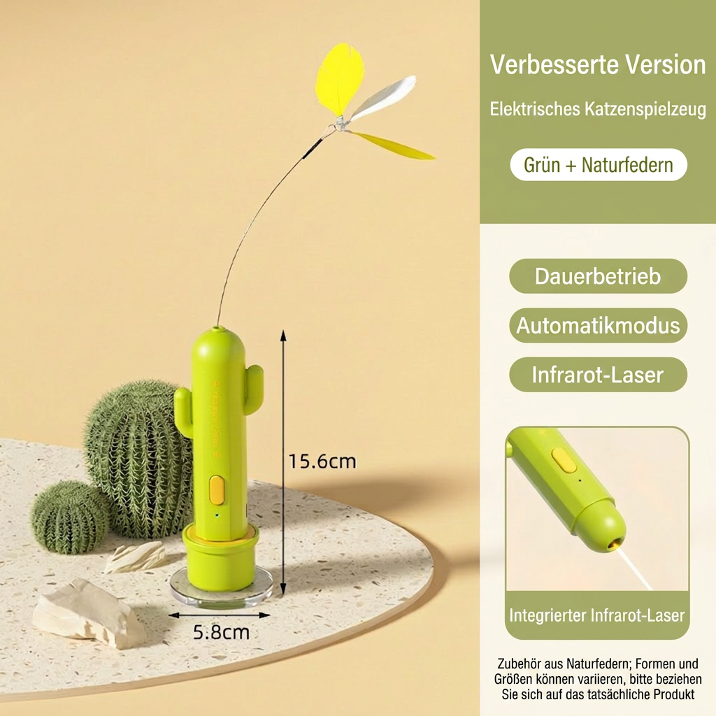 2-in-1 butterfly laser cat toy in green
