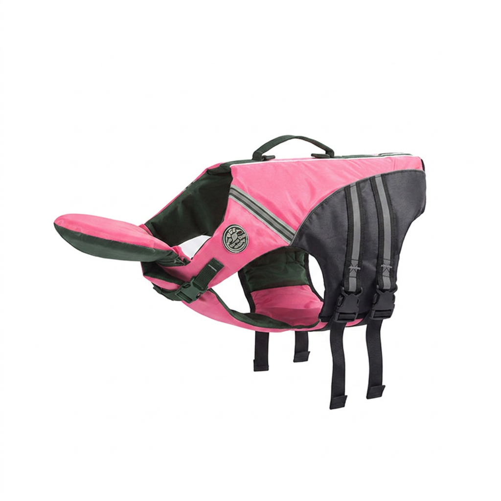 Dog life jacket in pink camo