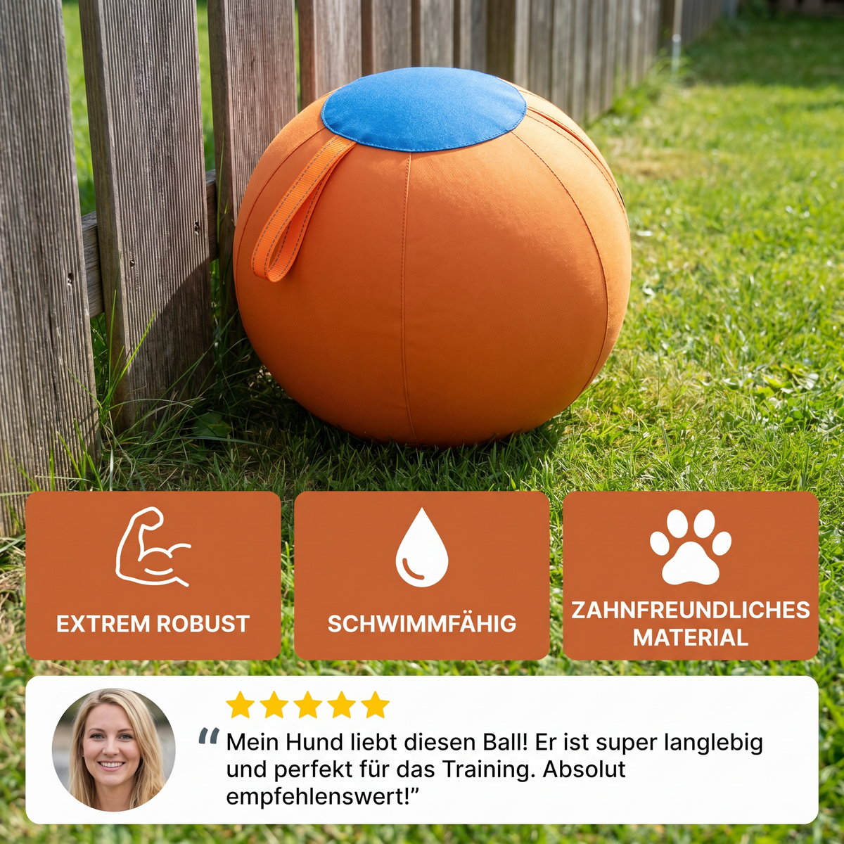 Durable training ball with cover for dogs