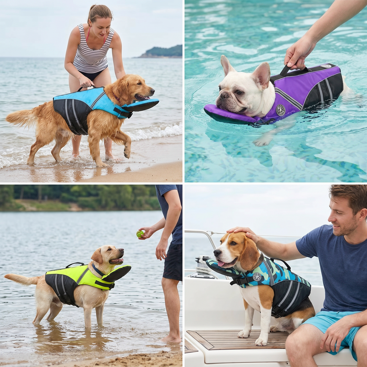 Rescue handle on the dog swim vest
