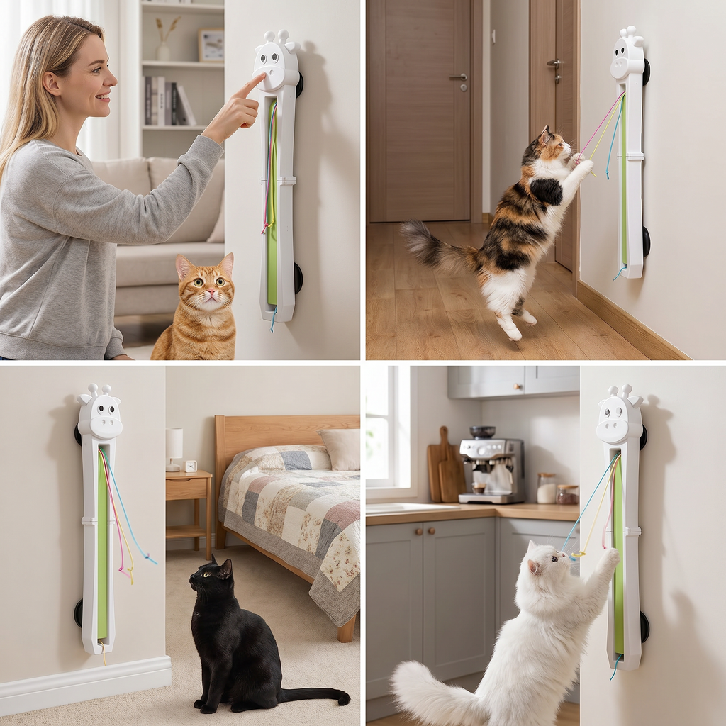 Automatic moving rope cat toy