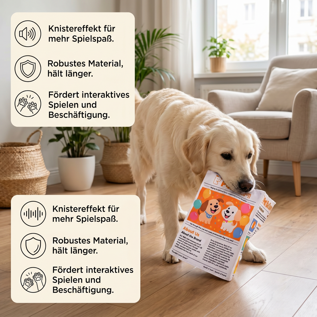Benefits of the crinkle newspaper dog toy