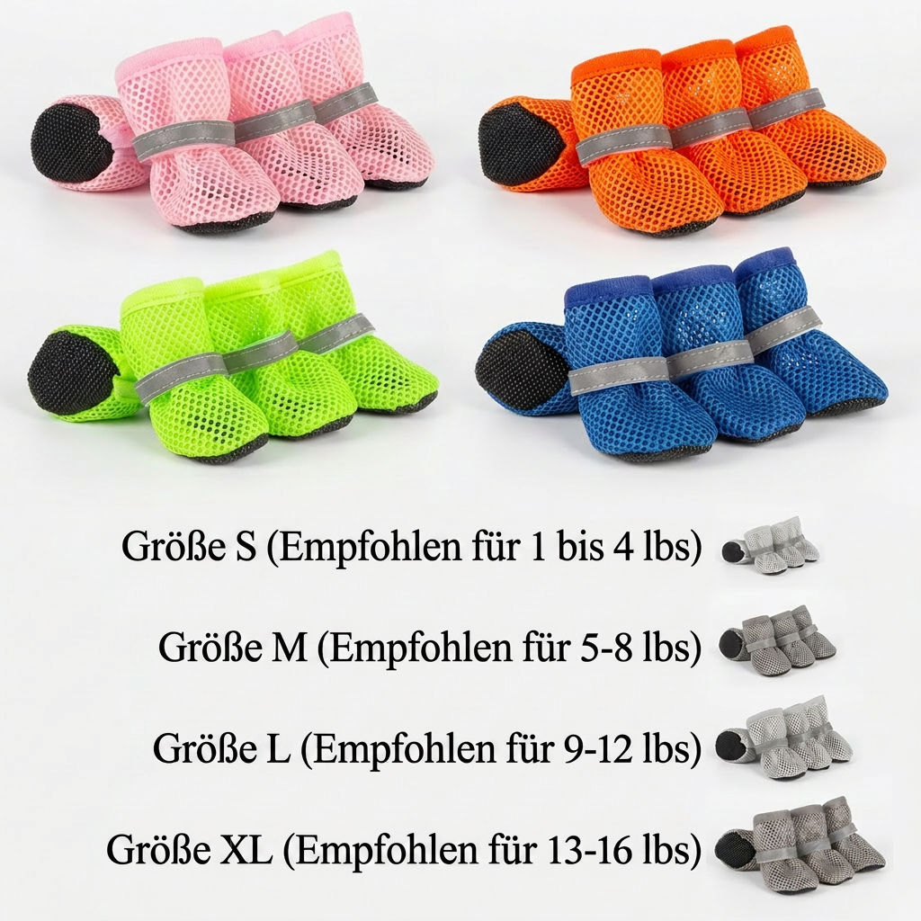 Breathable mesh dog shoes with soft sole for hot days