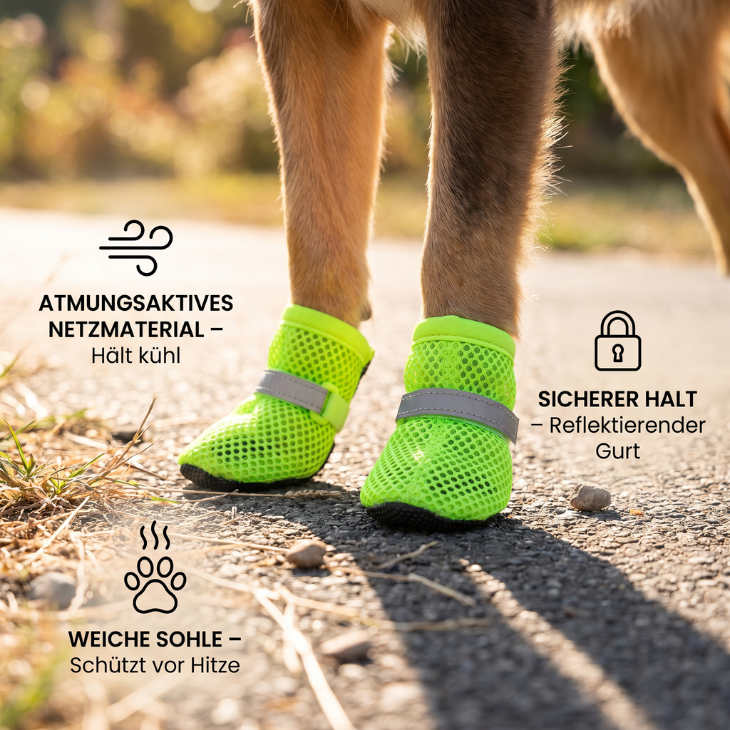 Breathable mesh dog shoes with soft sole for hot days