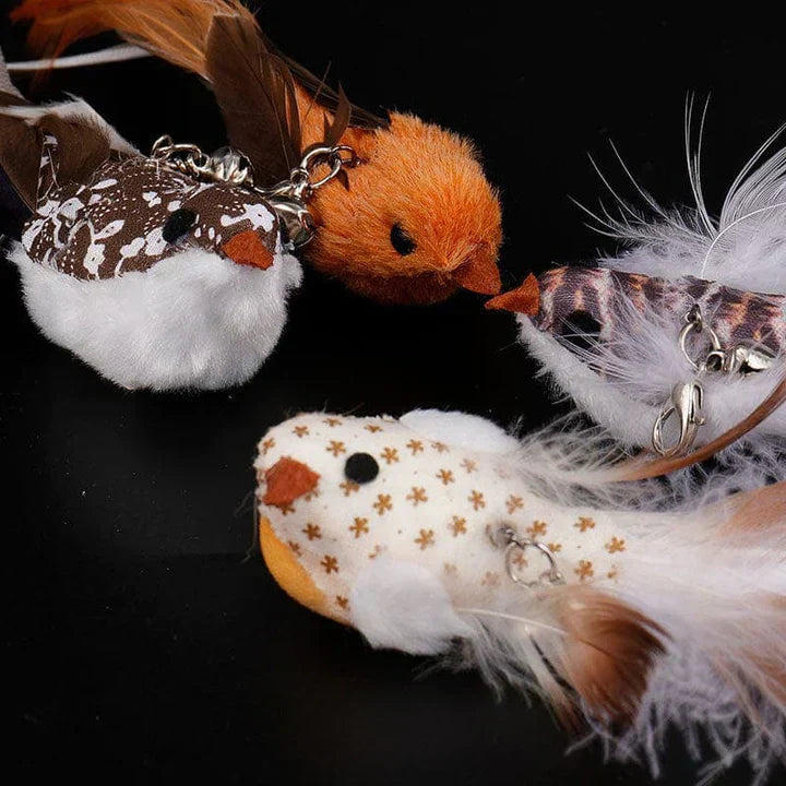 Close-up of the flapping bird on the FlutterFriend toy