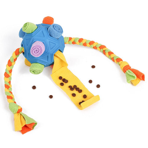 Snuffle ball with rope in red
