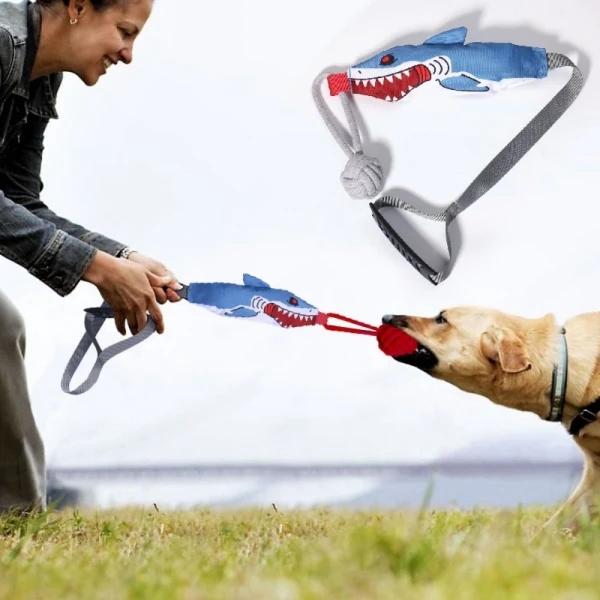 Interactive dog tug toy in animal designs