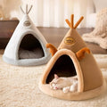 PurrTent cat house in brown and grey