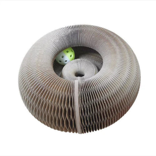Cat using the PlayFun scratch ball