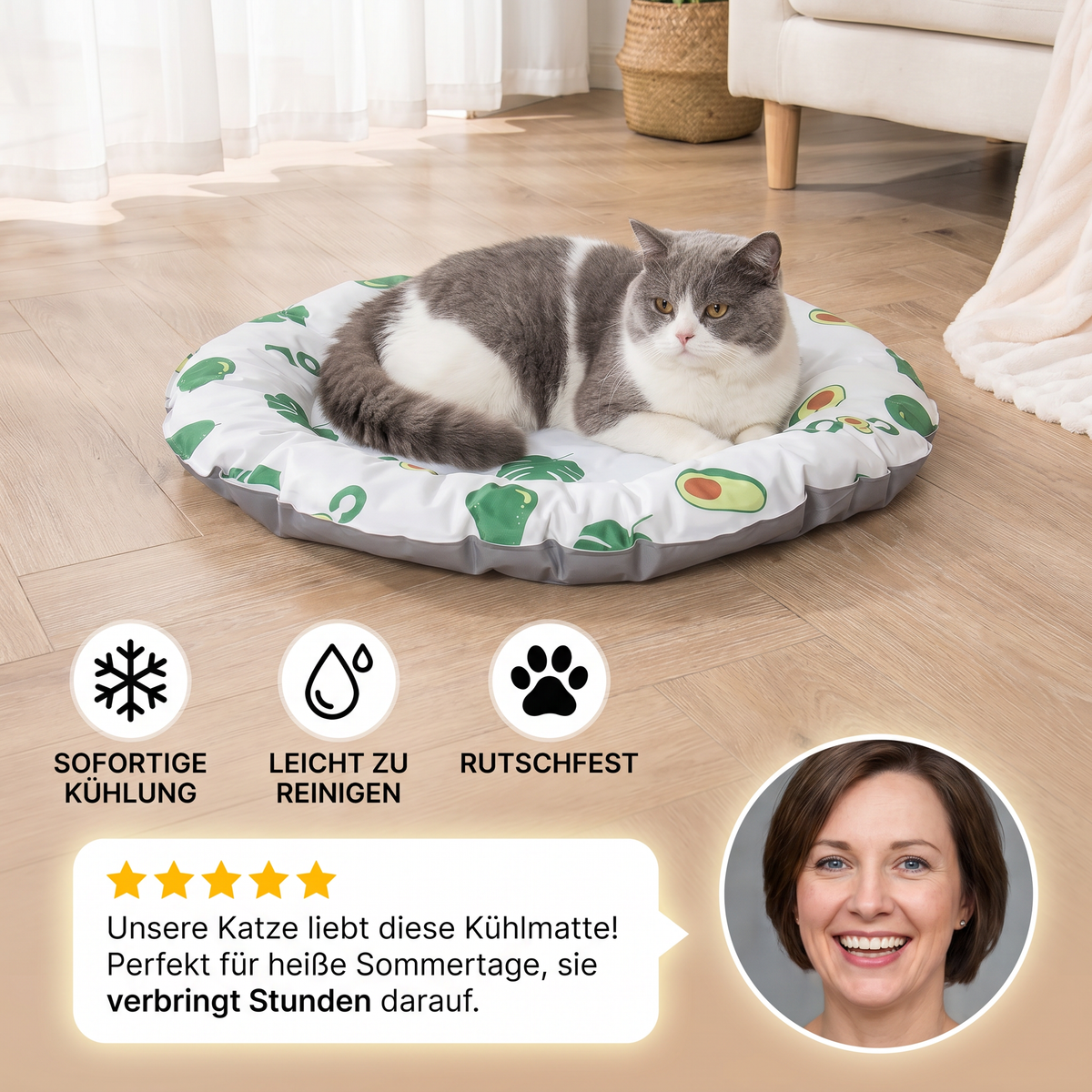 Handy cooling mat for cats for hot summer days