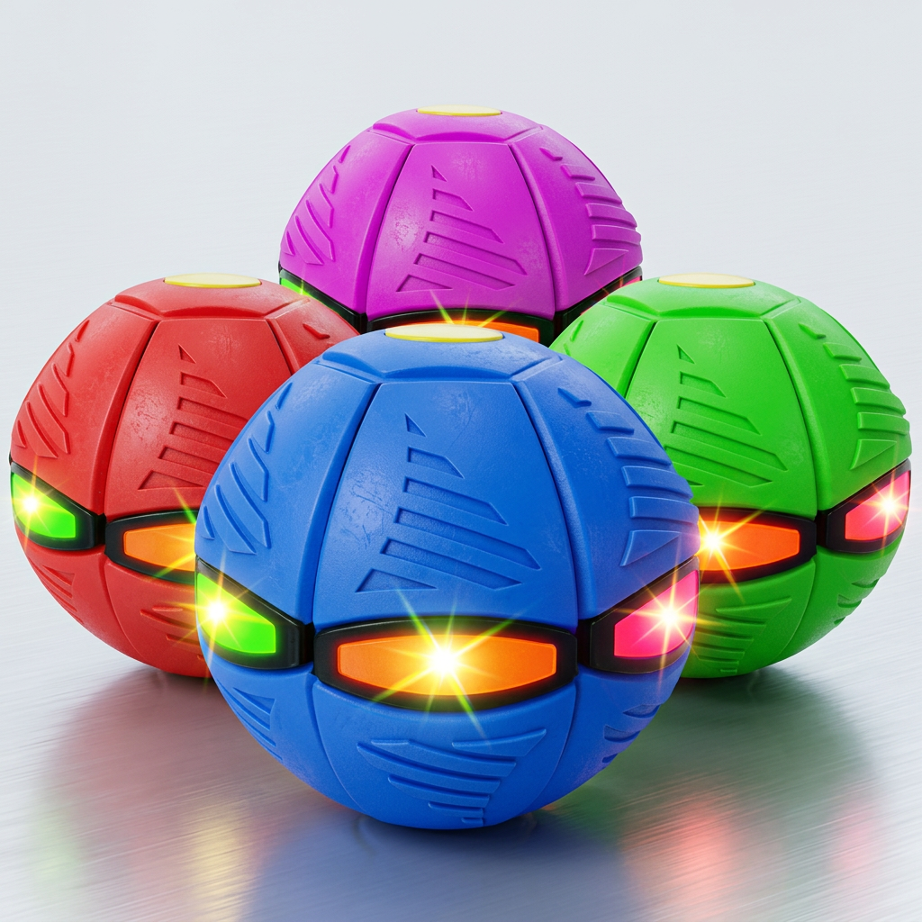 Interactive flying ball for dogs features