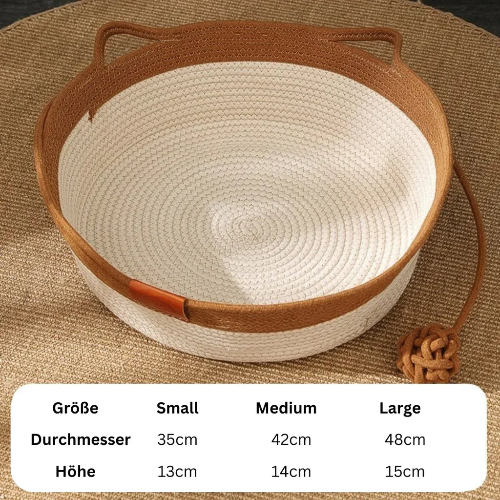 DreamNest cotton rope cat bed with high sides