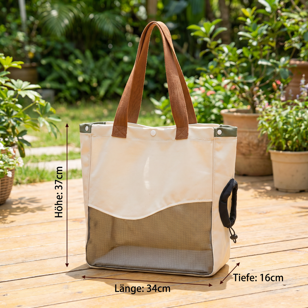 Breathable canvas cat carrier with mesh window