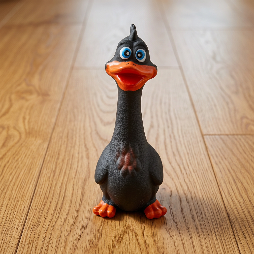 Natural latex dog chew toy in Brown Duck design