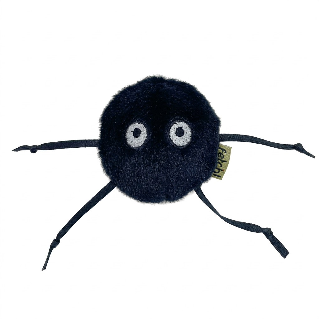 Rolling plush cat toy for indoor play