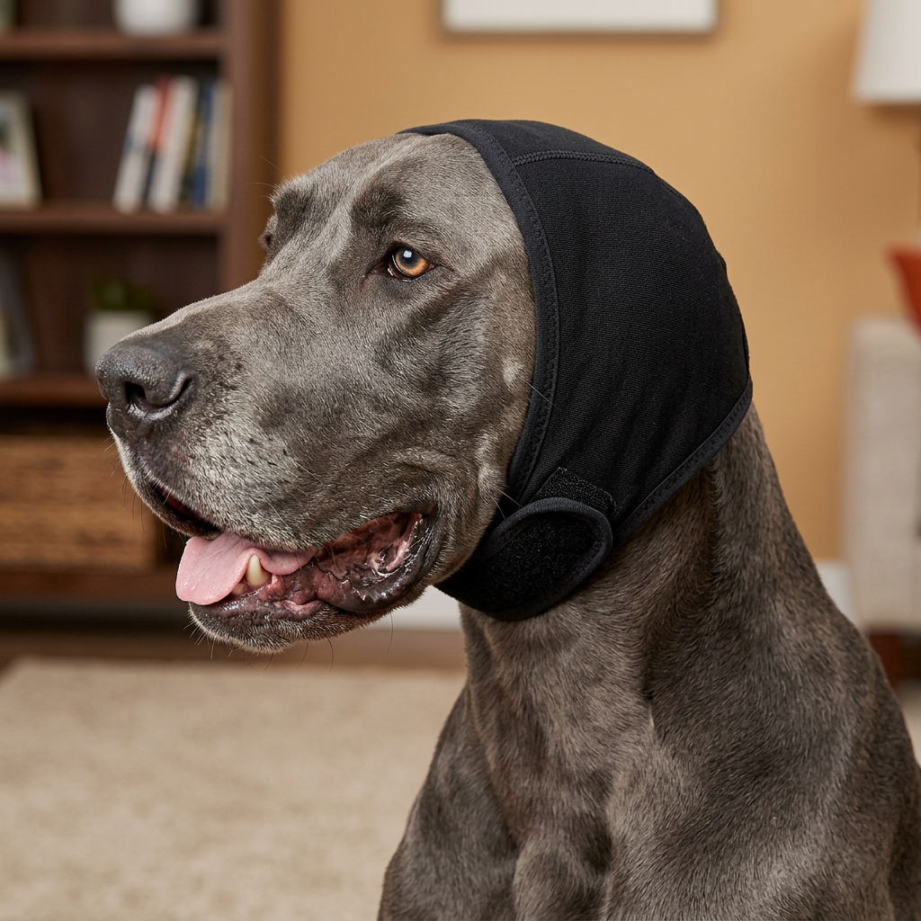 Protective noise-cancelling ear muffs for dogs