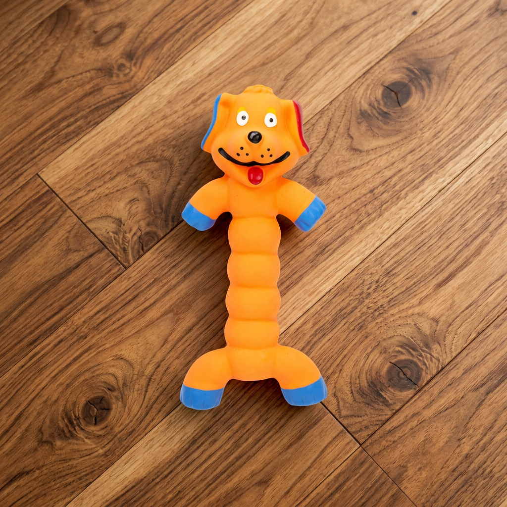 Natural latex dog chew toy in Long-Body Monkey design