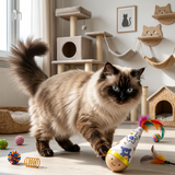 Natural beechwood roly-poly pet toy