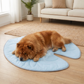 Cooling leaf-shaped pet mat with non-slip base