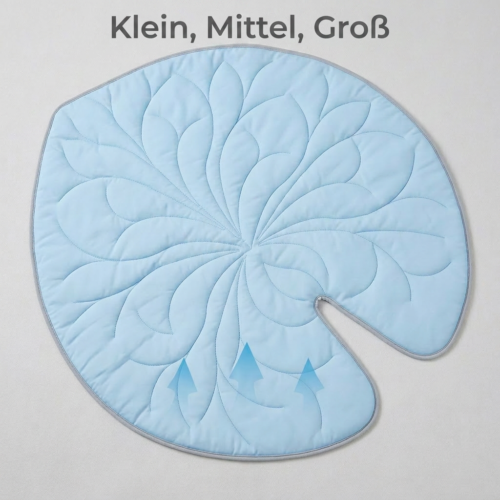 Cooling leaf-shaped pet mat with non-slip base
