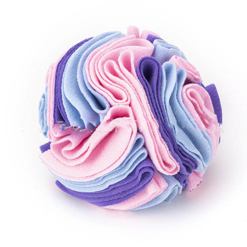 Snuffle ball hiding dog treats