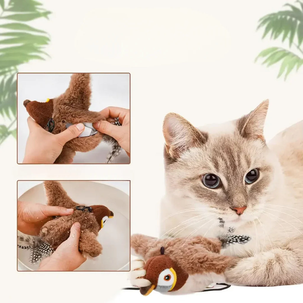 Fluttering bird cat toy