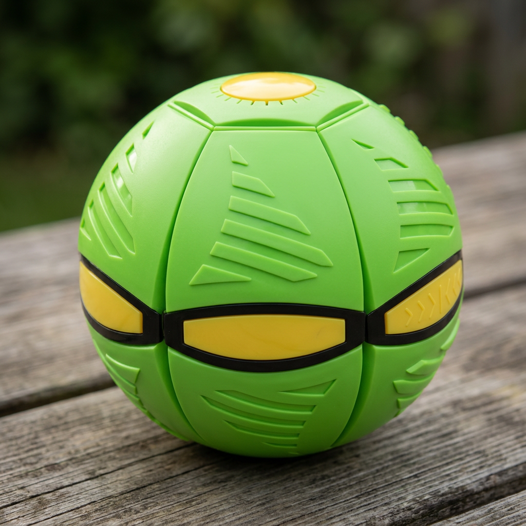 Interactive flying ball for dogs in green