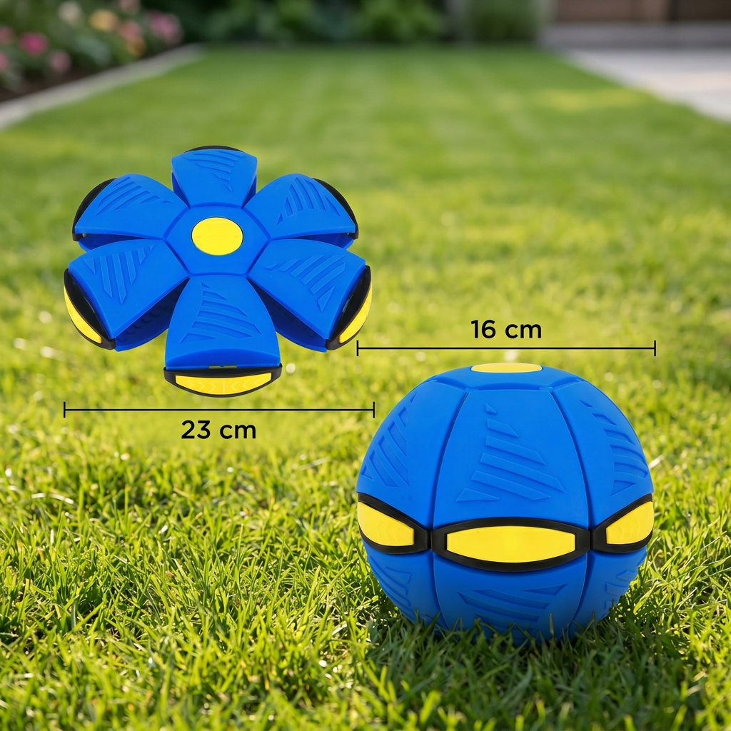 Interactive flying ball for dogs in blue