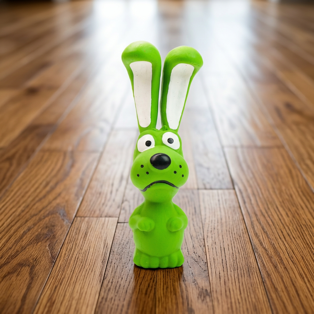 Natural latex dog chew toy in Red Hippo design