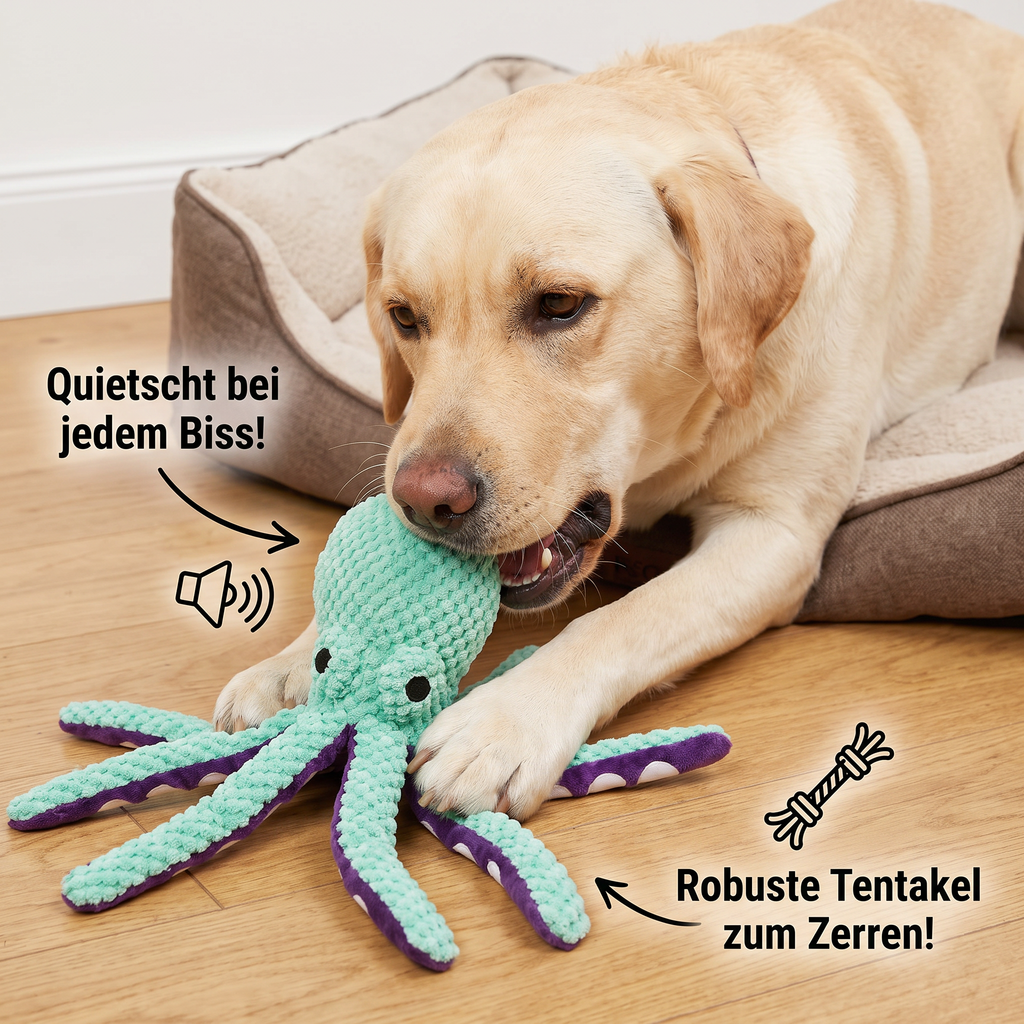Large Octopus Plush Squeaky Toy for Dogs