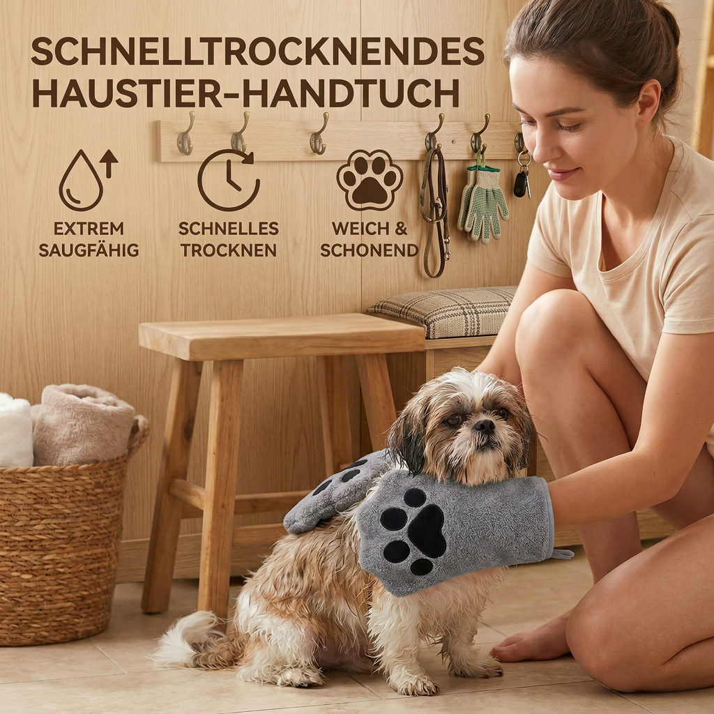 Quick-drying pet towel for dogs and cats