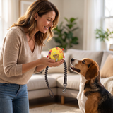 Interactive Hanging Dog Toy with Elastic Play Rope &amp; Hook