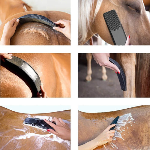 EquiGlow 6-in-1 horse grooming brush
