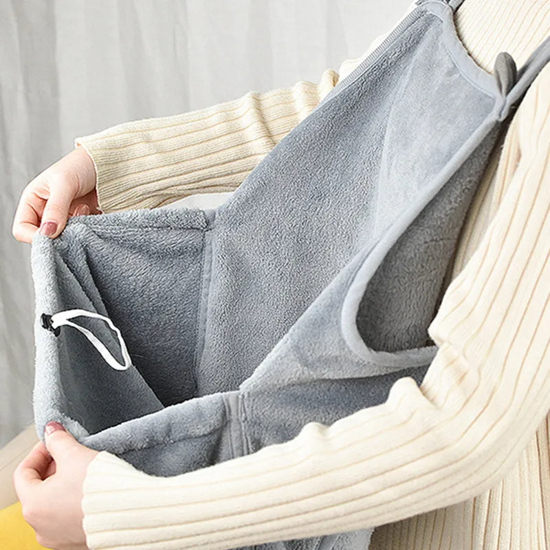Cat resting in the carrier apron pouch