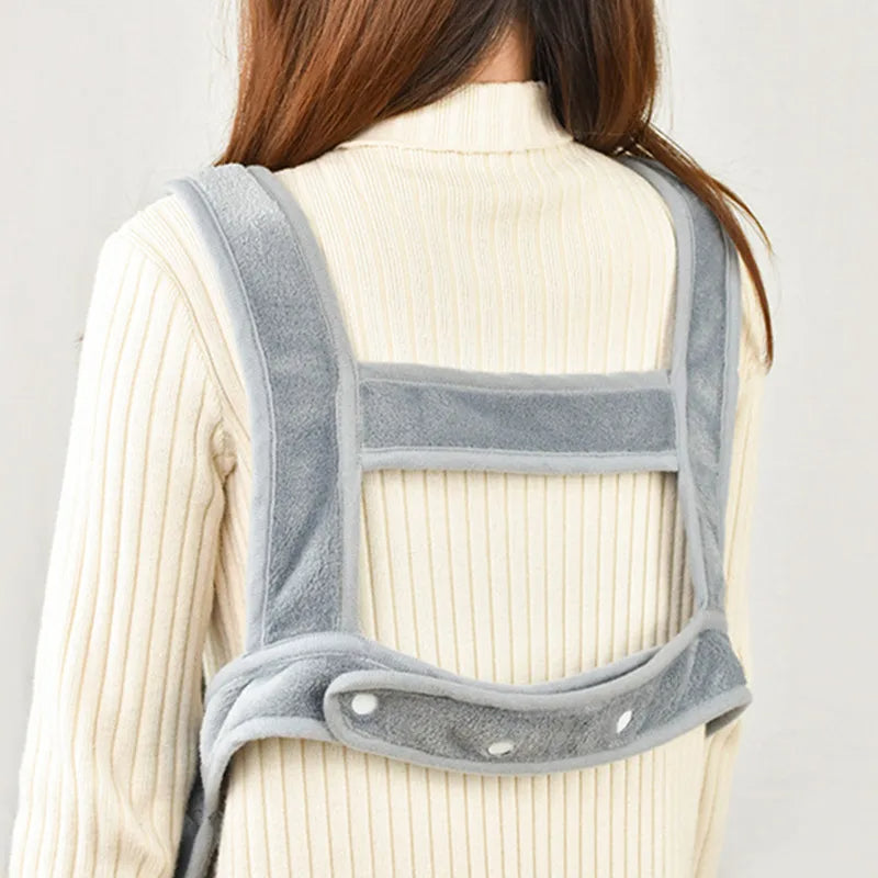 Hands-free cat carrier apron worn at home