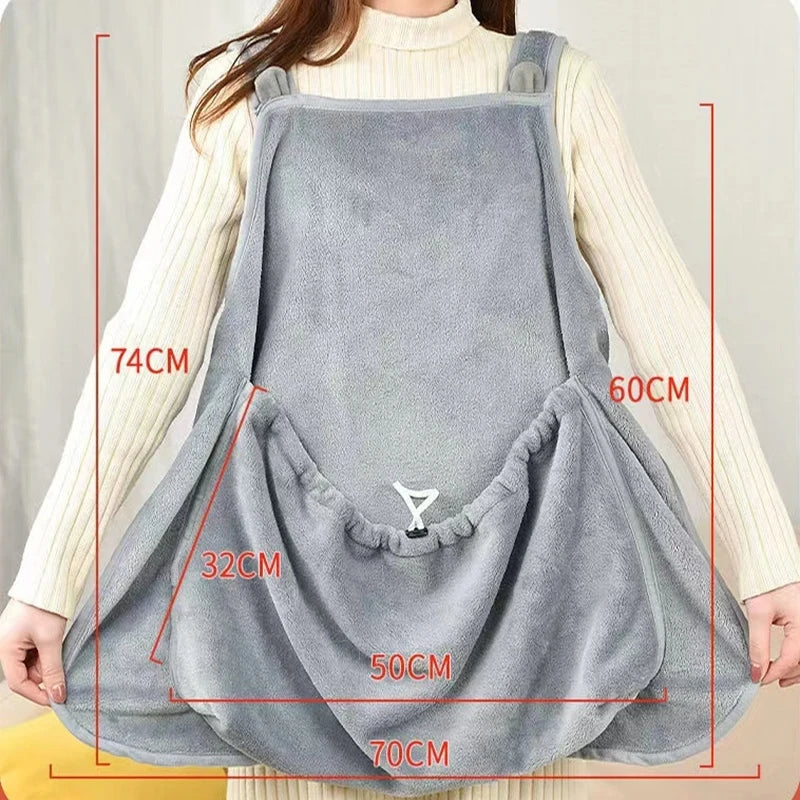 Soft fleece cat carrier apron