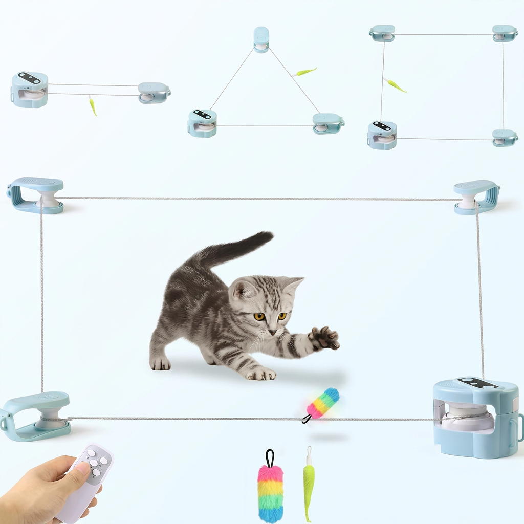Automatic cat toy with rolling ball track