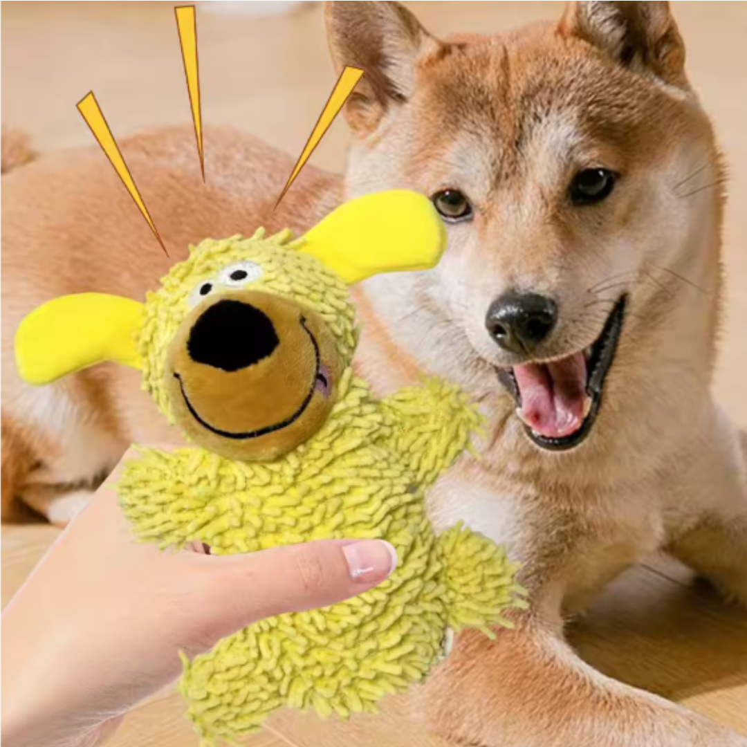 Giggling dental cleaning toy for dogs