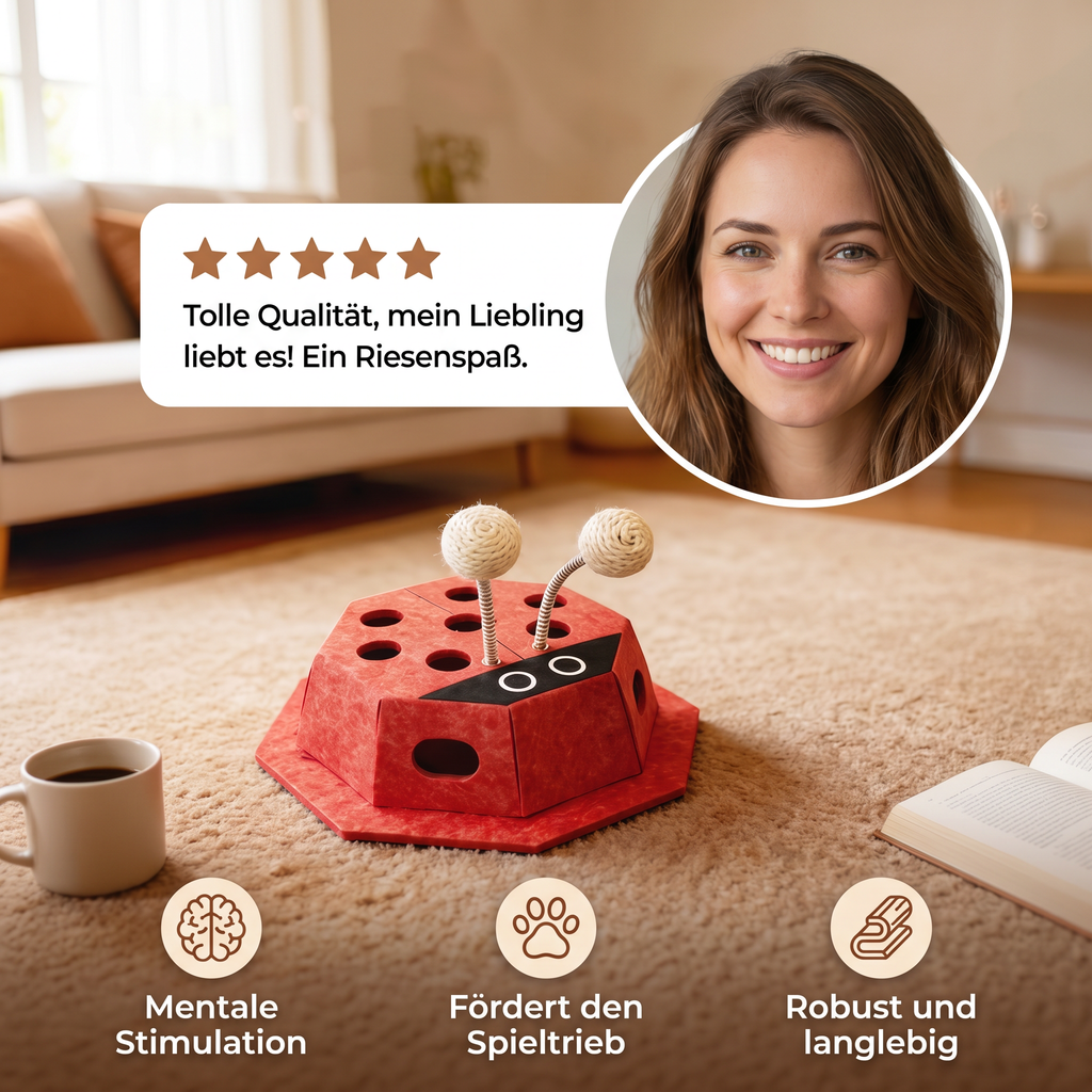 3-in-1 ladybird puzzle toy for cats