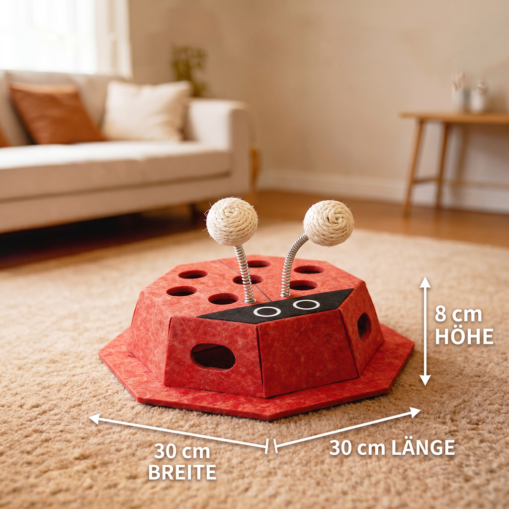 3-in-1 ladybird puzzle toy for cats