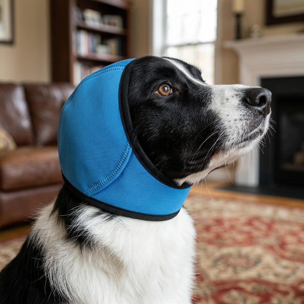 Protective noise-cancelling ear muffs for dogs