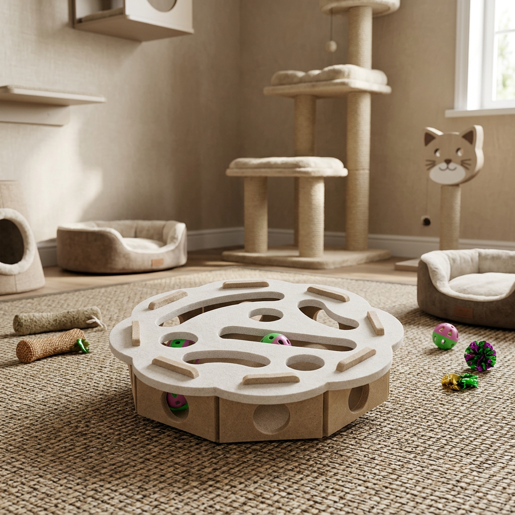 Interactive felt puzzle toy for cats