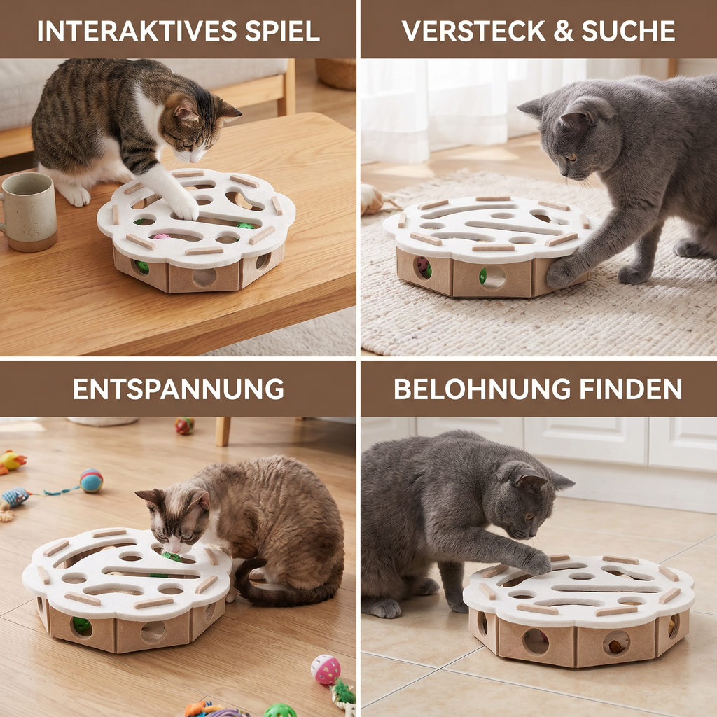 Interactive felt puzzle toy for cats