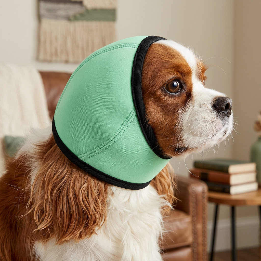 Protective noise-cancelling ear muffs for dogs