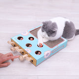 3-in-1 cat play box with scratch pad