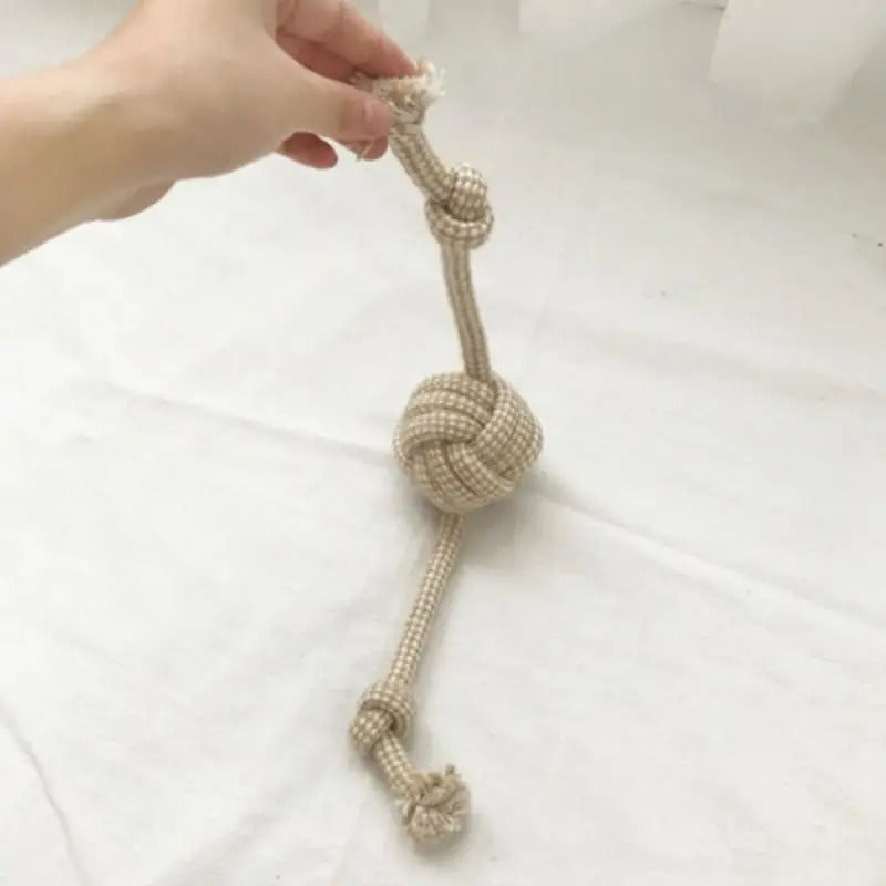 Cotton fibres of the dental rope dog toy