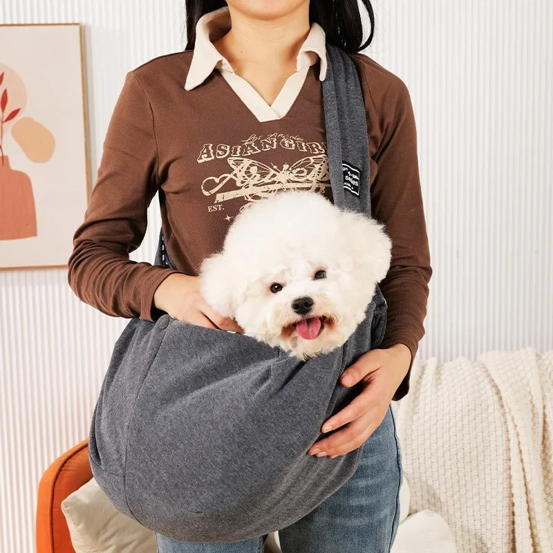 Breathable mesh panel on the dog carrier bag
